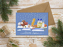 Papiernictvo - Vianočná pohľadnica -  Šťastné a šalátové - 13784514_