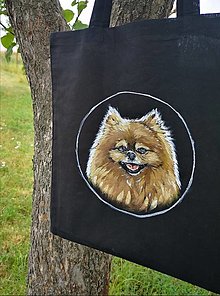 Iné tašky - Plátená taška s maľbou psíka - 13780580_