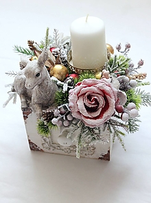 Dekorácie - Vianočný svietnik srnka - 13782510_