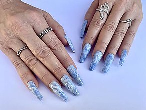 Iné doplnky - Press on nails - Marble - 13786425_