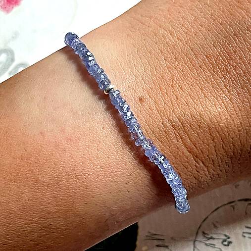 Elastic Tanzanite Bracelet AG925 / Elastický náramok tanzanit striebro