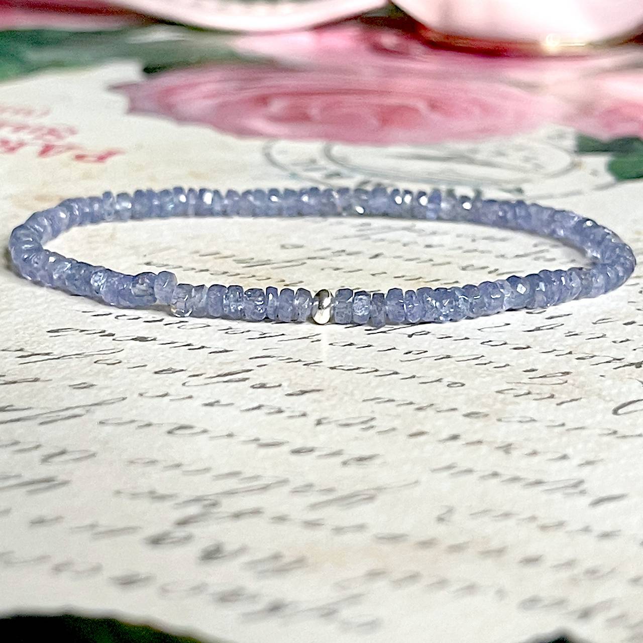 Elastic Tanzanite Bracelet AG925 / Elastický náramok tanzanit striebro