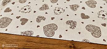 Textil - Bavlna režná - Srdcia fialkový vzor - cena za 10 centimetrov - 13786101_