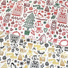 Textil - červené Vianoce, 100 % bavlna Francúzsko, šírka 140 cm - 13785174_