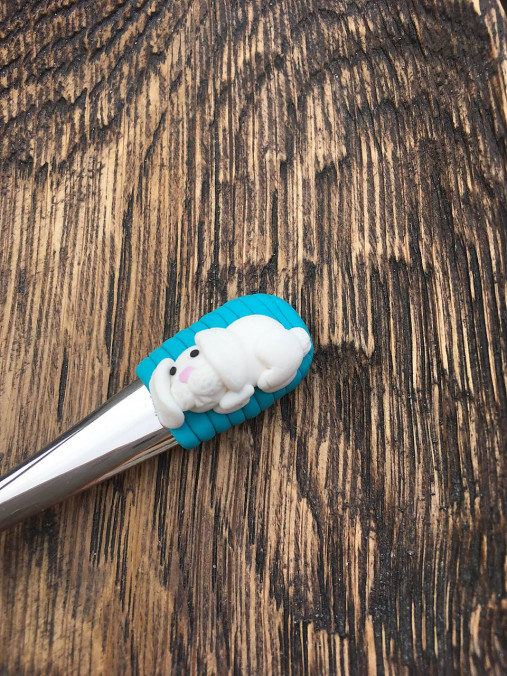 Príbory, varešky, pomôcky - Zajko (Tyrkysová) - 13786502_