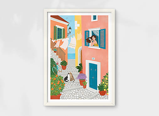 Grafika - Nedělní ráno v Provence - umělecký tisk - 13790855_