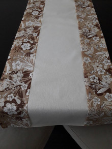 Úžitkový textil - Štóla - Béžové kvety - 13790759_