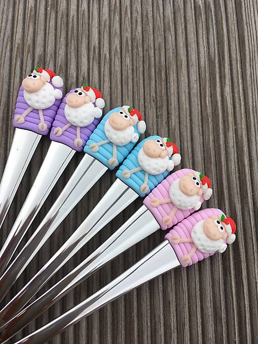 Príbory, varešky, pomôcky - Ovečka vianočná (Fialová svetlá) - 13790114_