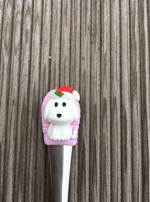 Príbory, varešky, pomôcky - Psík vianočný (Fialová svetlá) - 13790142_