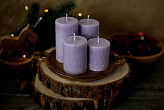 Sviečky - Mrazivé adventné sviečky (svetlo fialové) - 13791120_