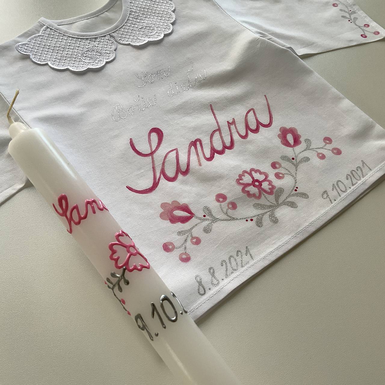 Krstná maľovaná doružova ľudovoladená