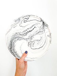 Dekorácie - Veľký mramorový tanier - Moon - 13790977_