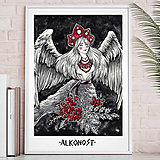 Obrazy - Alkonost - art print - tlač A4, A5 - 13794238_