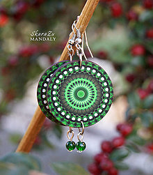 Náušnice - Mandala zelená - 13795173_