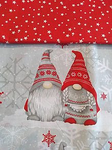 Úžitkový textil - Mikuláške / vianočné vrecká (škriatkovia veľkí + hviezdičky na červenej) - 13793293_