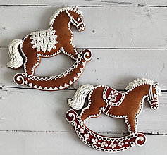 Dekorácie - Perníkový hojdací kôň v celofánovom balení - 13794328_