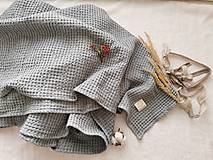Úžitkový textil - Ľanový waflový prehoz na posteľ - 13797186_