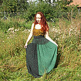 Sukne - Maxi sukňa černo-zelená S-L - 13794612_