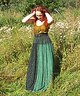 Sukne - Maxi sukňa černo-zelená S-L - 13794613_