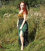 Sukne - Maxi sukňa černo-zelená S-L - 13794617_