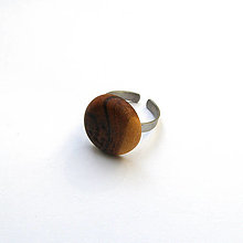 Prstene - Prsteň s dreveným očkom - mirabelkový vypuklý - 13796623_