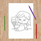 Hračky - Existenčníci so zmrzlinou omaľovánka - 13793563_