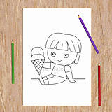 Hračky - Existenčníci so zmrzlinou omaľovánka - 13793564_