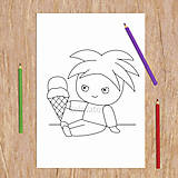 Hračky - Existenčníci so zmrzlinou omaľovánka - 13793565_