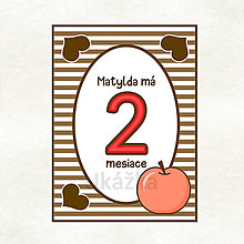 Papiernictvo - Míľniková kartička - pásikavá čokoláda a ovocie (jablko) - 13794426_