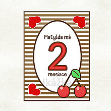 Papiernictvo - Míľniková kartička - pásikavá čokoláda a ovocie (čerešne) - 13794427_