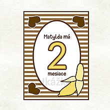 Papiernictvo - Míľniková kartička - pásikavá čokoláda a ovocie (banán) - 13794428_