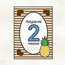 Papiernictvo - Míľniková kartička - pásikavá čokoláda a ovocie (ananás) - 13794430_