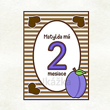 Papiernictvo - Míľniková kartička - pásikavá čokoláda a ovocie (slivky) - 13794433_