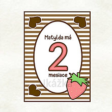 Papiernictvo - Míľniková kartička - pásikavá čokoláda a ovocie (jahoda) - 13794434_