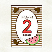 Papiernictvo - Míľniková kartička - pásikavá čokoláda a ovocie (melón) - 13794435_