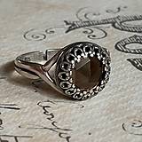 Prstene - Smoky Quartz Filigree Flower AG925 Silver Ring  / Strieborný prsteň so záhnedou E012 - 13799379_