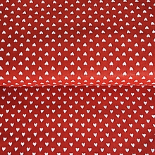 Textil - červené srdiečka, 100 % bavlna Francúzsko, šírka 140 cm - 13799470_