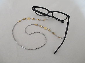 Iné šperky - Retiazka na okuliare - yin yang - zlatá - chirurgická oceľ - 13799773_