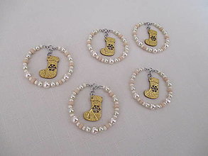 Dekorácie - Závesné šperkové dekorácie - sada - vianočné čižmičky - 6 cm - 5 kusov - 13799914_