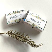 Darčeky pre svadobčanov - Svadobné mini čokoládky - kvietky - pás (Kvety8) - 13799020_