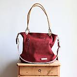 Veľké tašky - Kožená kabelka Klasik Daily *Ruby* - 13800105_