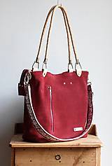 Veľké tašky - Kožená kabelka Klasik Daily *Ruby* - 13800108_