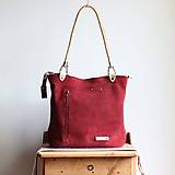 Veľké tašky - Kožená kabelka Klasik Daily *Ruby* - 13800111_