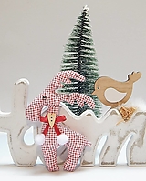 Dekorácie - Vianočné ozdôbky - červeno biele - sobík - 13800093_
