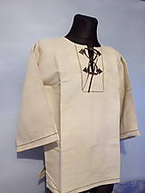 Blúzky a košele - folk  krojová ľanova košeľa - 13804842_