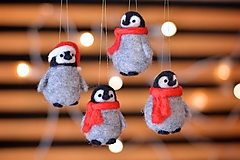 Tučniačiky na vianočný stromček, mláďatká 4ks