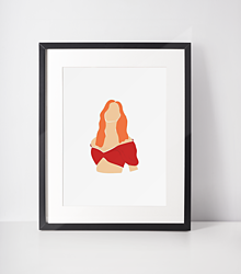 Grafika - Art Print, Portrét-Dievča s hrdzavými vlasmi - 13804108_