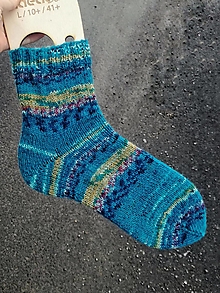 Ponožky, pančuchy, obuv - Vzorované ponožky (Modrá) - 13802619_