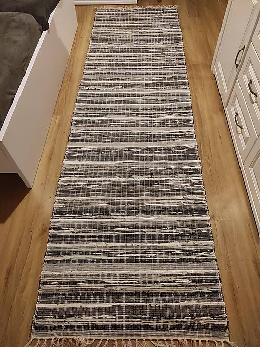 Ručne tkaný koberec, mix šedý
