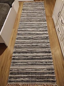 Úžitkový textil - Ručne tkaný koberec, mix šedý - 13806613_
